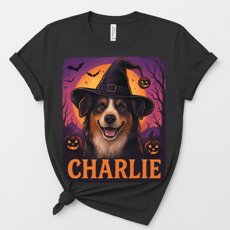 Custom Halloween Witch Hat Comfort Colors Shirt – Gift for Her