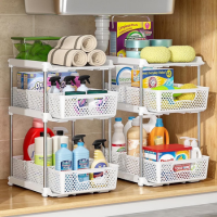 TAIMASI Pull-Out 3 Tier Bathroom Organizers and Storage, Under Sink Organizer