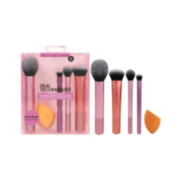 Real Techniques Everyday Essentials Kit, Makeup Brush & Beauty Sponge Set, 5 Piece Set,Complete Makeup Kit,Included Tools