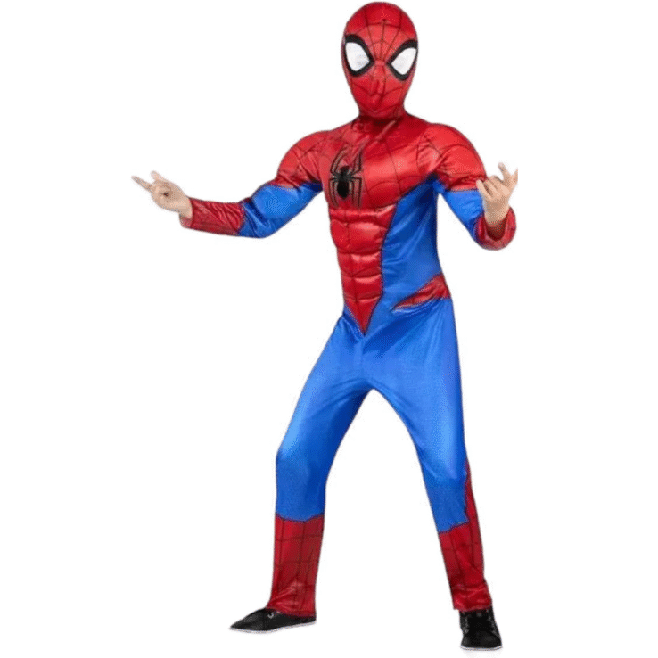 Marvel Spider-Man Halloween Costume for Boys from Jazwares, Size S, 6-7