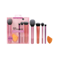 Real Techniques Everyday Essentials Kit, Makeup Brush & Beauty Sponge Set, 5 Piece Set,Complete Makeup Kit,Included Tools