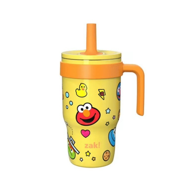Zak Designs 10oz Sesame Street Kids Handle Tumbler, Stainless Steel Tumbler