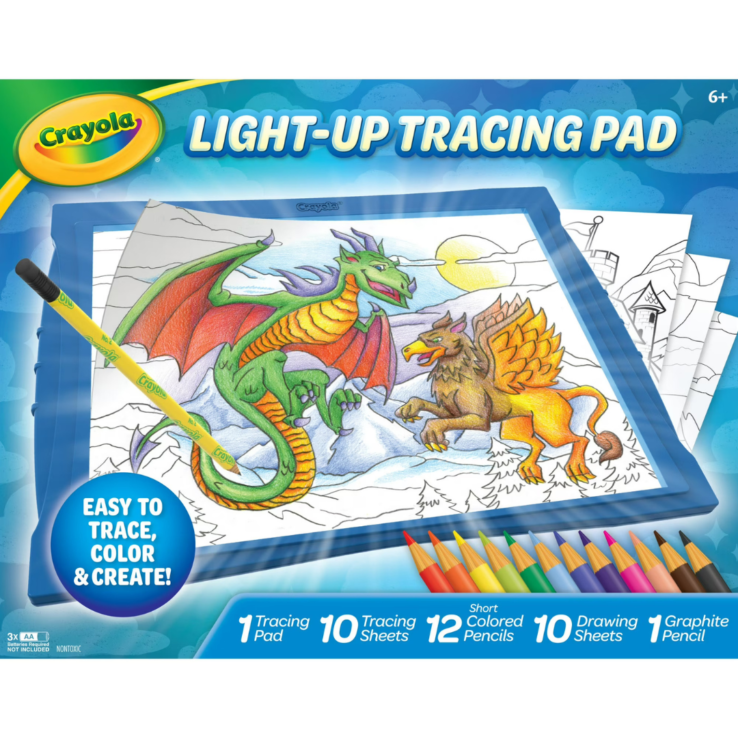 Crayola Light-Up Tracing Pad, Blue, Colored Pencils, Holiday Gift for Kids & Artists